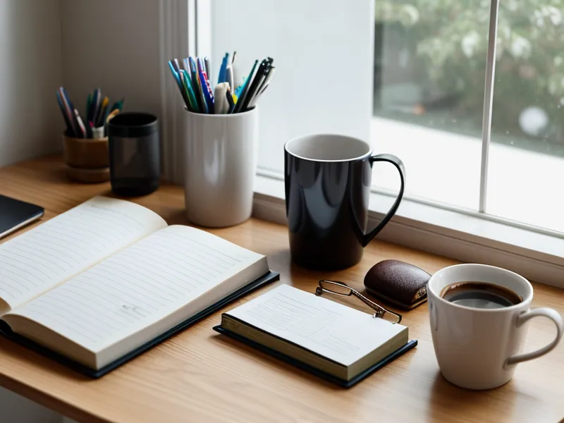 Close-up of a handwritten joint health tracking notebook on a wooden desk.