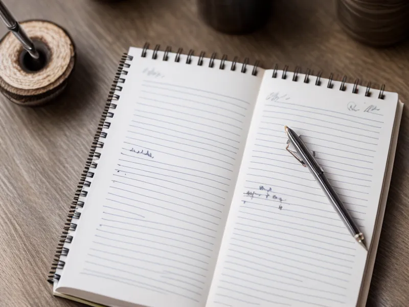 Close-up of a handwritten joint pain tracking notebook.