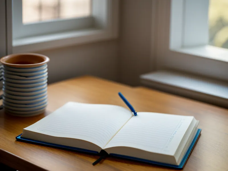 Close-up of a joint pain tracking notebook with handwritten daily logs.