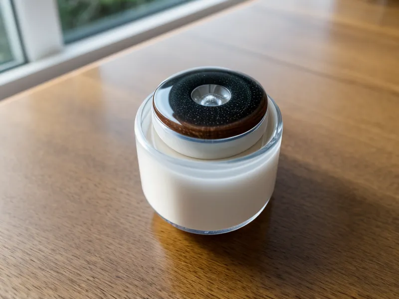 A single joint health capsule and a glass of water on a wooden table.
